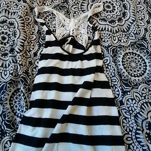 Black and white striped tank top